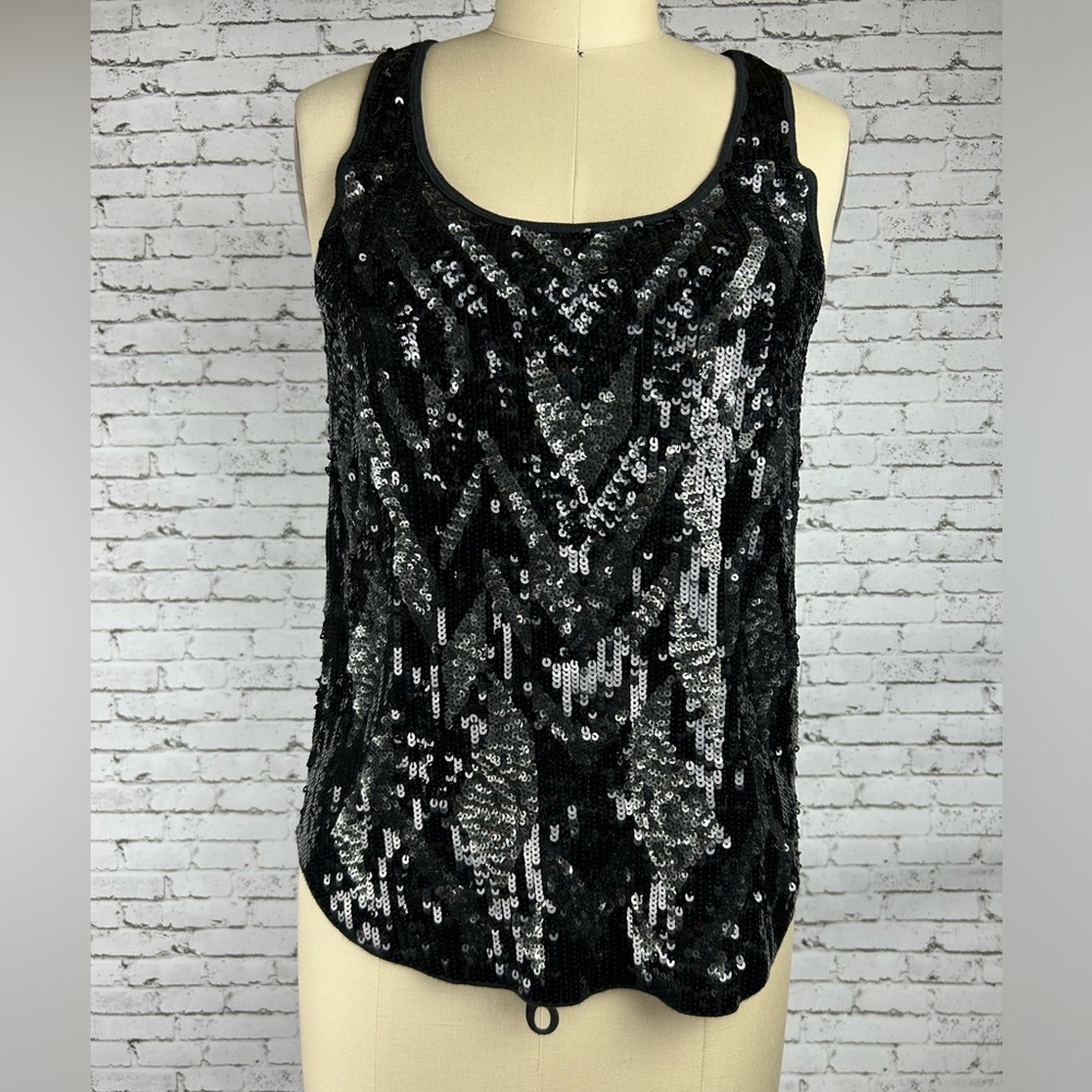 Express | women’s black sequin tank top special occasion size XS